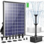 Solar Fountain Pump with Battery and 8 Nozzles