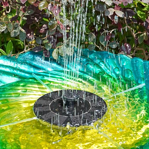 Solar Bird Bath Fountain with Upgraded Panels, 4 Rods