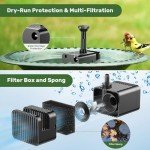 Solar Fountain Pump with Battery and 8 Nozzles