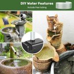 Solar Fountain Pump with Battery and 8 Nozzles