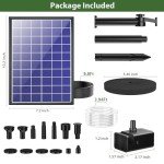 Solar Fountain Pump with Battery and 8 Nozzles