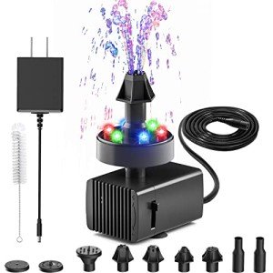 Adjustable Electric Bird Bath Fountain with LED Lights