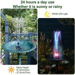 Adjustable Electric Bird Bath Fountain with LED Lights
