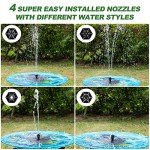 Mademax Solar Fountain with 4 Nozzles for Outdoors