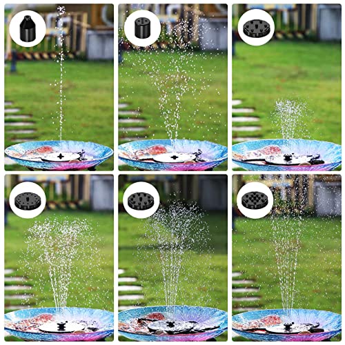 AISITIN DIY Solar Fountain Pump with 6 Nozzles