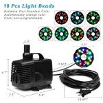 45W Submersible Pond Pump with Fountain Kit