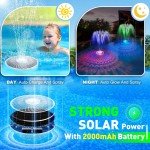 Solar Pool Fountain with Colorful Light Show