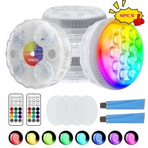RGB LED Submersible Fountain Lights with Remote