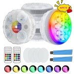 RGB LED Submersible Fountain Lights with Remote