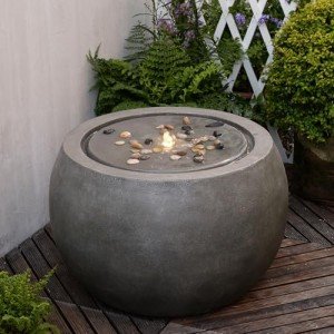 Large Round Outdoor Water Fountain with Lights