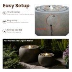 Large Round Outdoor Water Fountain with Lights