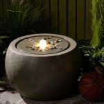 Large Round Outdoor Water Fountain with Lights