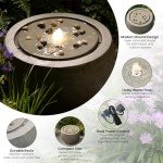 Large Round Outdoor Water Fountain with Lights