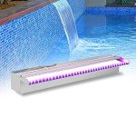 24" Stainless Steel LED Waterfall Pool Fountain