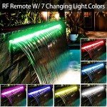 24" Stainless Steel LED Waterfall Pool Fountain