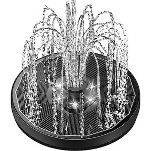 Solar Glass Panel Fountain with Battery and Lights