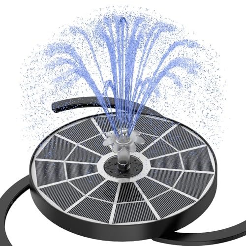 AISITIN Solar Bird Bath Fountain with Glass Panel