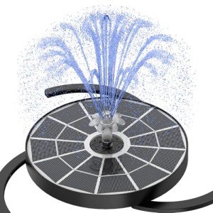 AISITIN Solar Bird Bath Fountain with Glass Panel