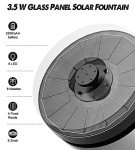 Solar Glass Panel Fountain with Battery and Lights