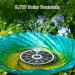 AISITIN Solar Bird Bath Fountain with Glass Panel