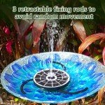 AISITIN Solar Bird Bath Fountain with Glass Panel