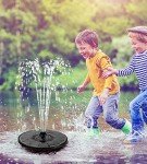 Solar Glass Panel Fountain with Battery and Lights