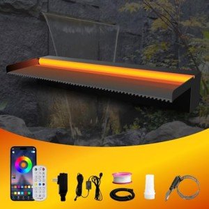 Stainless Steel Pond Fountain with LED Lights