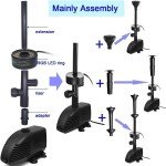 Submersible 660GPH Pond Fountain Pump with LED Light
