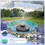 Yzert Solar Fountain with Battery Indicator & 2000mAh