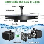 AISITIN DIY Solar Bird Bath Fountain with Nozzles