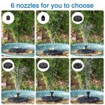 AISITIN DIY Solar Bird Bath Fountain with Nozzles