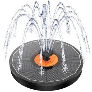 Solar Fountain with Orange Flower & 7 Nozzles
