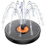 Solar Fountain with Orange Flower & 7 Nozzles