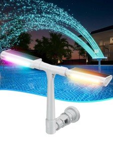 Solar Fountain with Colorful Lights & Remote Control
