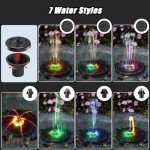 Solar Fountain with LED Lights for Gardens and Ponds