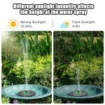 Solar Fountain with LED Lights for Gardens and Ponds