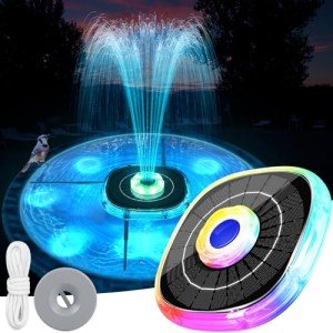 Upgraded Solar Bird Bath Fountain with Lights