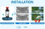 1HP Pond Fountain Aerator with Stainless Steel Pump