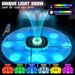 Upgraded Solar Bird Bath Fountain with Lights