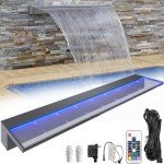 Stainless Steel Pool Fountain with Color-Changing LED