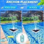 Large Solar Pool Fountain with Light Show