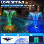 Large Solar Pool Fountain with Light Show