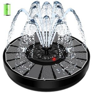 Solar Water Fountain with Battery Backup for Gardens