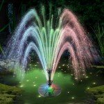 Electric Floating Pond Fountain with Colorful LED Lights