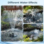 RGB LED Floating Pond Fountain with 3 Spray Modes