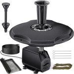 RGB LED Floating Pond Fountain with 3 Spray Modes