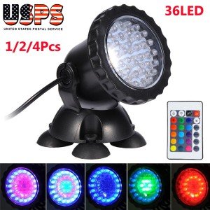36LED RGB Underwater Pond Spot Light with Remote