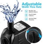 400GPH Submersible Fountain Pump with 3 Nozzles