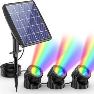 Solar RGB LED Pond Lights with Battery - 3 Pack