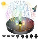 Solar Bird Bath Fountain with LED Lights & Nozzles